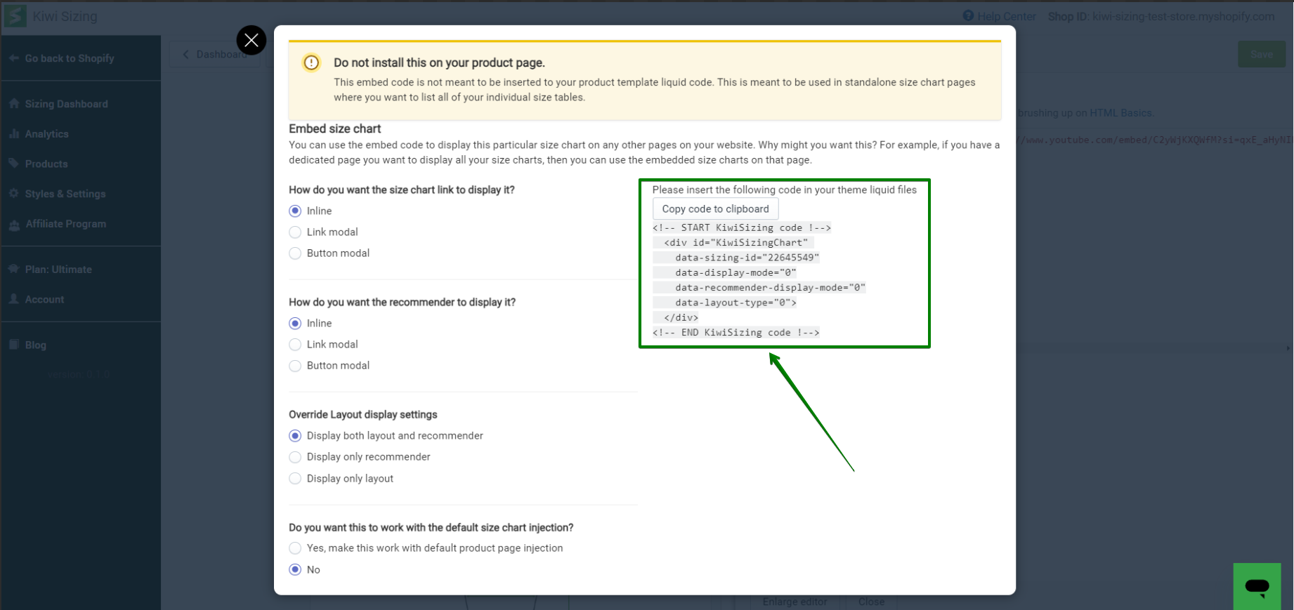 Can I show my size charts on non-product pages? – Kiwi Size Chart